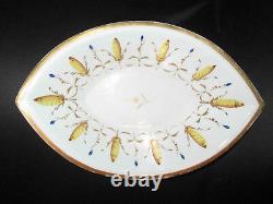 Ancient Porcelain Dish Painted Era Restoration XIX Th