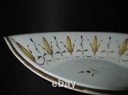 Ancient Porcelain Dish Painted Era Restoration XIX Th