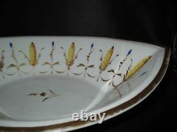 Ancient Porcelain Dish Painted Era Restoration XIX Th