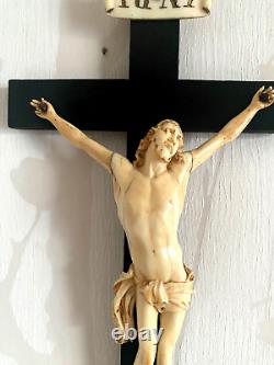 Ancient Sculpture Jesus Christ, Crucifix. 19th Century Napoleon III Period