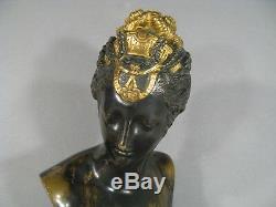 Ancient Sculpture Xixth Century Bust Bronze Diane Chasseress