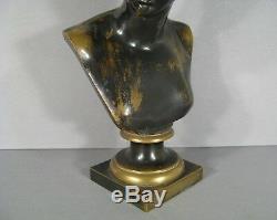 Ancient Sculpture Xixth Century Bust Bronze Diane Chasseress