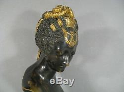 Ancient Sculpture Xixth Century Bust Bronze Diane Chasseress