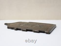 Ancient Travel Icon Panel in Bronze Russia Tsarist Era 18th-19th Century