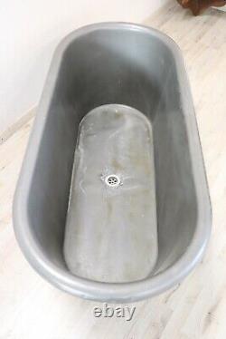 Ancient Tub In Galvanized Sheet Metal Of Empire Period Before The 19th Century