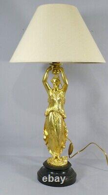 Ancient Vestal Lamp in Gilt Bronze and Marble, Mid-19th Century