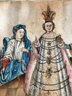 Ancient Watercolor Drawing 18th-19th Century Religious Christ Scene High Era