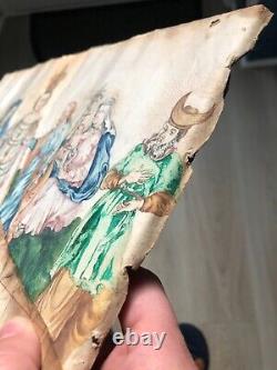 Ancient Watercolor Drawing 18th-19th Century Religious Christ Scene High Era