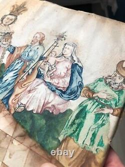 Ancient Watercolor Drawing 18th-19th Century Religious Christ Scene High Era