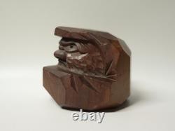 Ancient beautiful wooden sculpture of a Zen Buddhist monk, Japan, Meiji period