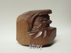 Ancient beautiful wooden sculpture of a Zen Buddhist monk, Japan, Meiji period