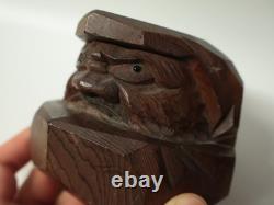 Ancient beautiful wooden sculpture of a Zen Buddhist monk, Japan, Meiji period