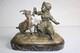 Ancient Bronze Group Of A Young Girl With A Goat, 19th Century, Unsigned