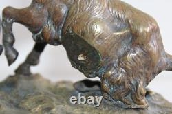 Ancient bronze group of a young girl with a goat, 19th century, unsigned