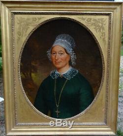 Andre Chalet Woman Portrait Norman Epoque Nineteenth Century Second Empire Hst