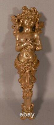 Angelot En Cariatide, Bronze D'ornament Era XIX Th