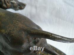 Animal Bronze Xixth Century Signed Pierre Jules Mene Dog Of Hunting