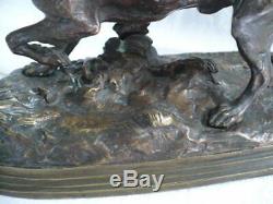 Animal Bronze Xixth Century Signed Pierre Jules Mene Dog Of Hunting