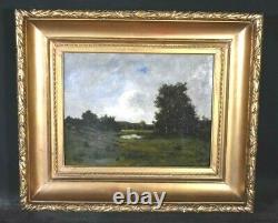 Animated Old Landscape Painting Signed French School Barbizon Era Xixth