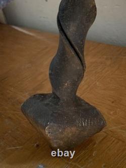 Antique 19th Century Hanging Lamp High Period Hammered Wrought Iron Medieval
