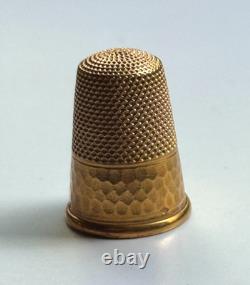 Antique 19th-Century Solid 18K Gold Thimble, Weight 4.56 g