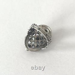 Antique 800 silver ring with garnets and turquoises, Belle Époque, late 19th century