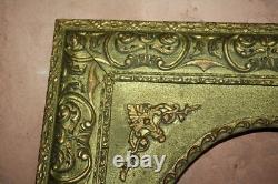 Antique Beautiful Wood and Gilded Stucco Frame Empire Restoration 19th Century Louis XVI
