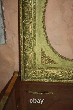 Antique Beautiful Wood and Gilded Stucco Frame Empire Restoration 19th Century Louis XVI