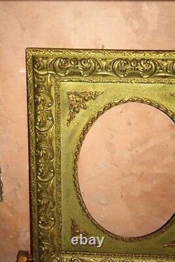 Antique Beautiful Wooden and Gilded Stucco Frame Empire Restoration Period 19th Century Louis XVI