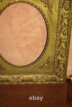 Antique Beautiful Wooden and Gilded Stucco Frame Empire Restoration Period 19th Century Louis XVI