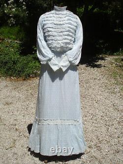 Antique Belle Epoque Dress In Antique Victorian Feathery Dress