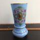 Antique Blue Opaline Vase With Cabochon Portrait 19th Century