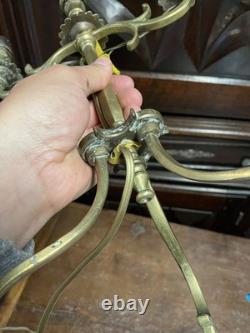 Antique Bronze Candlestick Chandelier 19th Century High Era Morocco Islamic Art