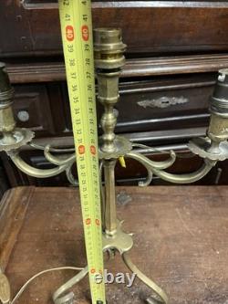 Antique Bronze Candlestick Chandelier 19th Century High Era Morocco Islamic Art