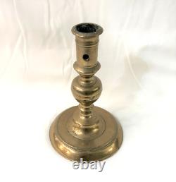Antique Bronze Candlestick from the High Middle Ages 17th Century Louis XIII Period