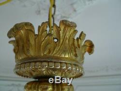 Antique Chandelier A 6 Arm Bronze Light Louis XV Style Napoleon III Era XIX Em