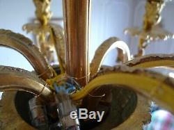 Antique Chandelier A 6 Arm Bronze Light Louis XV Style Napoleon III Era XIX Em