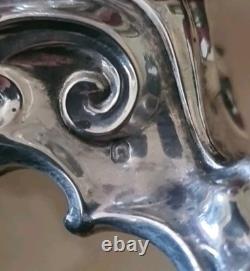 Antique Double Salt Cellars in Solid Silver and Crystal. 19th Century