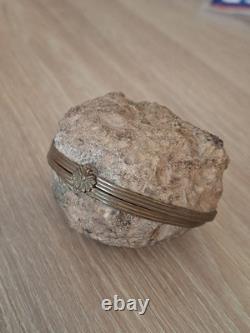 Antique Geode Box in Agate, Napoleon III Period, Display Object, 19th Century