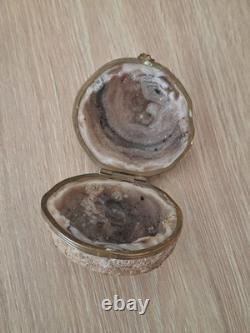 Antique Geode Box in Agate, Napoleon III Period, Display Object, 19th Century