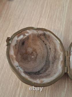 Antique Geode Box in Agate, Napoleon III Period, Display Object, 19th Century