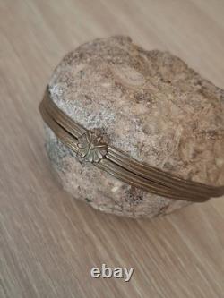 Antique Geode Box in Agate, Napoleon III Period, Display Object, 19th Century