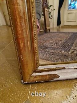 Antique Gilded Wooden Mirror Late 19th Century