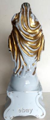 Antique Great Virgin 19th Century, Paris Porcelain 19th Century