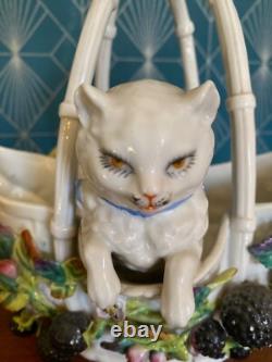Antique Jardinière in Barbotine, 19th Century, Majolica, Tinelli. Rare