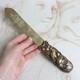 Antique Letter Opener Japan Herons Lotus Flowers 19th Century Writing