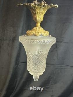 Antique Lighting Late 19th Century Ceiling Light in Bronze and Crystal Napoleon III Period