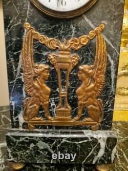 Antique Marble Clock in Empire Style, Late 19th Century
