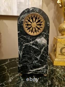 Antique Marble Clock in Empire Style, Late 19th Century