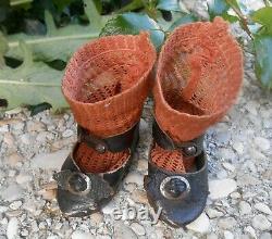 Antique Pair Shoes Socks Jumeau Size 7 Period Late Xixth
